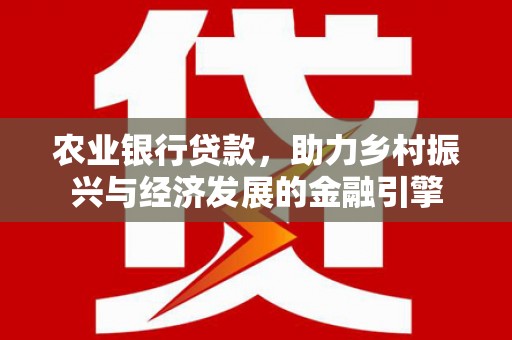 尼玛农业银行贷款，助力乡村振兴与经济发展的金融引擎