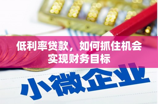 尼玛低利率贷款，如何抓住机会实现财务目标