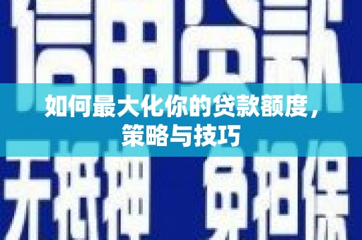 尼玛如何最大化你的贷款额度，策略与技巧