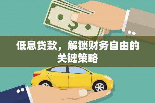 尼玛低息贷款，解锁财务自由的关键策略
