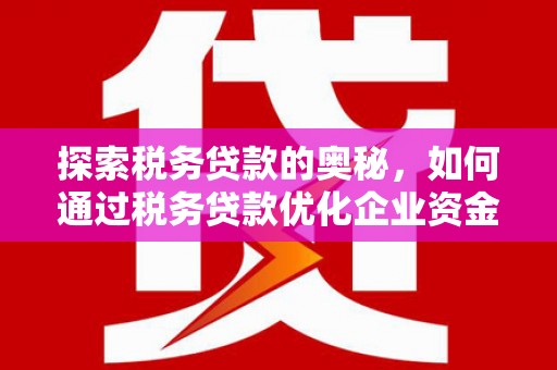 尼玛探索税务贷款的奥秘，如何通过税务贷款优化企业资金流