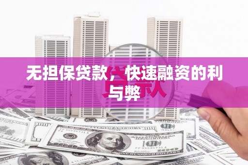 尼玛无担保贷款，快速融资的利与弊