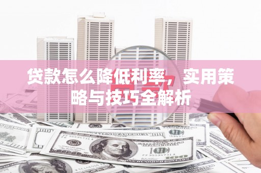 尼玛贷款怎么降低利率，实用策略与技巧全解析
