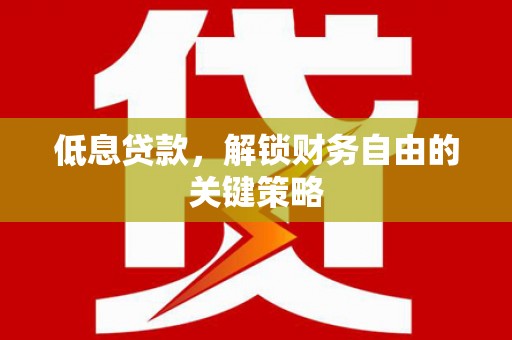 尼玛低息贷款，解锁财务自由的关键策略