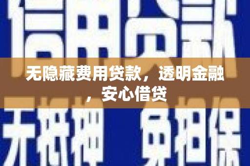 尼玛无隐藏费用贷款，透明金融，安心借贷