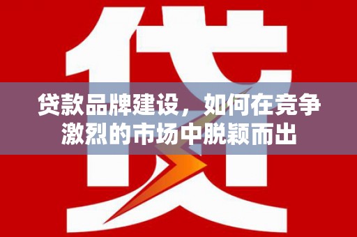 尼玛贷款品牌建设，如何在竞争激烈的市场中脱颖而出