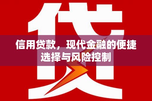 尼玛信用贷款，现代金融的便捷选择与风险控制