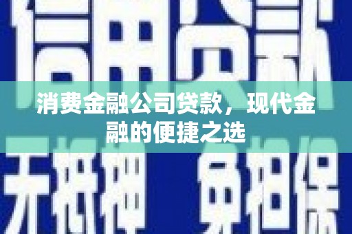 尼玛消费金融公司贷款，现代金融的便捷之选