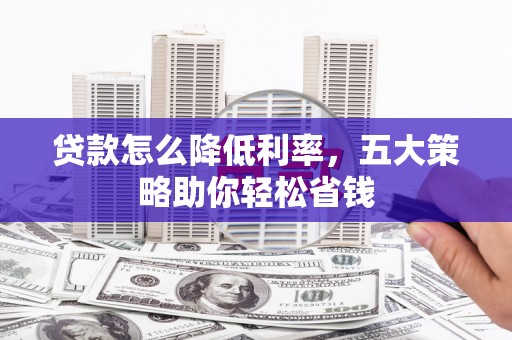 尼玛贷款怎么降低利率，五大策略助你轻松省钱