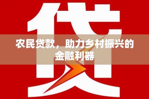 尼玛农民贷款，助力乡村振兴的金融利器