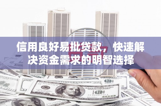 尼玛信用良好易批贷款，快速解决资金需求的明智选择