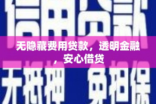 尼玛无隐藏费用贷款，透明金融，安心借贷
