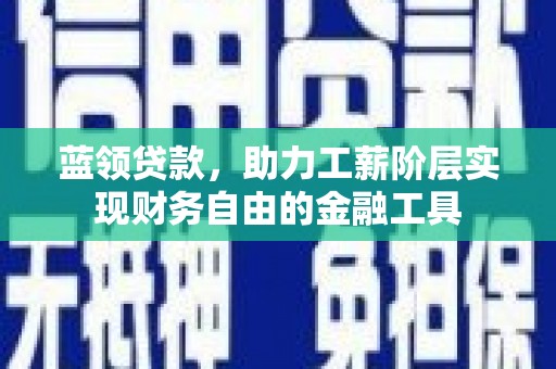 尼玛蓝领贷款，助力工薪阶层实现财务自由的金融工具