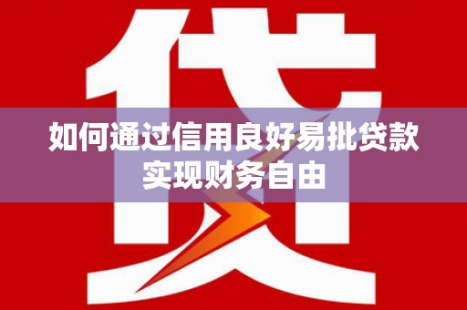 尼玛如何通过信用良好易批贷款实现财务自由