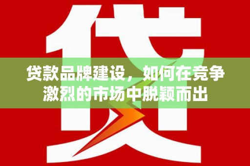 尼玛贷款品牌建设，如何在竞争激烈的市场中脱颖而出