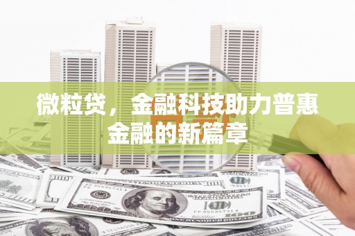 尼玛微粒贷，金融科技助力普惠金融的新篇章
