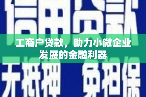 尼玛工商户贷款，助力小微企业发展的金融利器