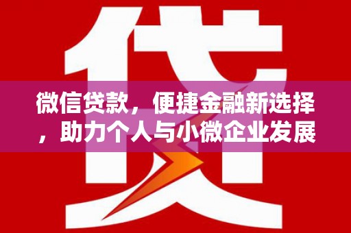 尼玛微信贷款，便捷金融新选择，助力个人与小微企业发展