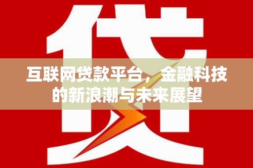 尼玛互联网贷款平台，金融科技的新浪潮与未来展望