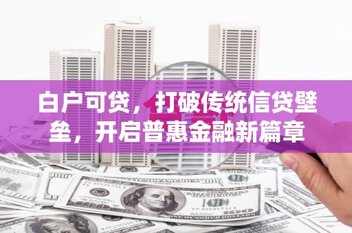 尼玛白户可贷，打破传统信贷壁垒，开启普惠金融新篇章