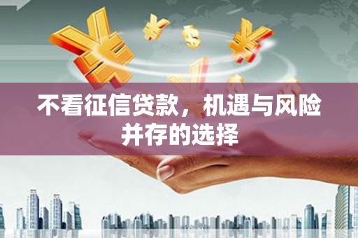 尼玛不看征信贷款，机遇与风险并存的选择